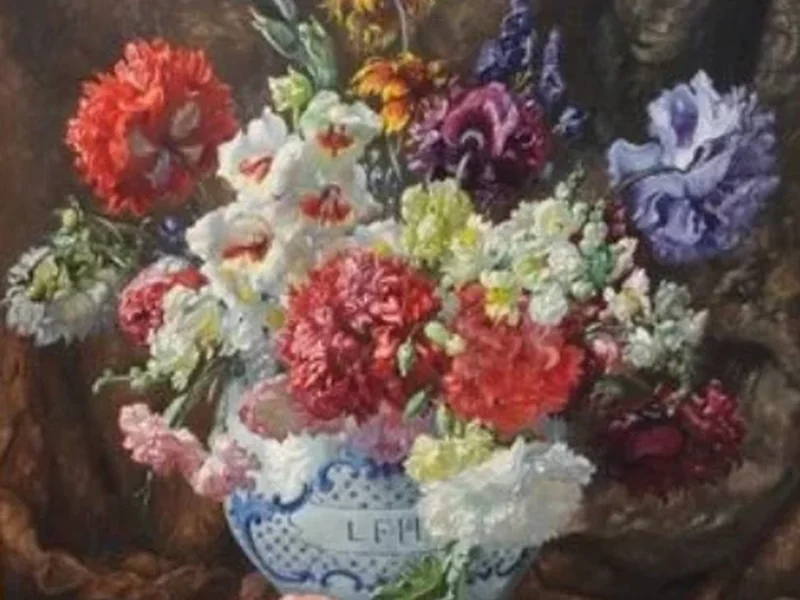 1878-Louise Fraenkel-Hahn - Natura morta con fiori